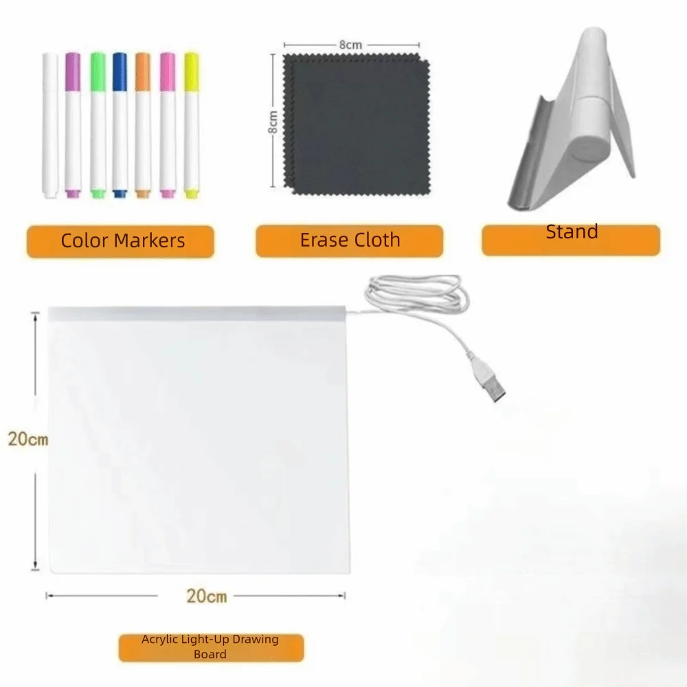 LED Note Board with Night Light & 7 Color Pens β DIY Acrylic Message & Drawing Board for Kids and Gifts