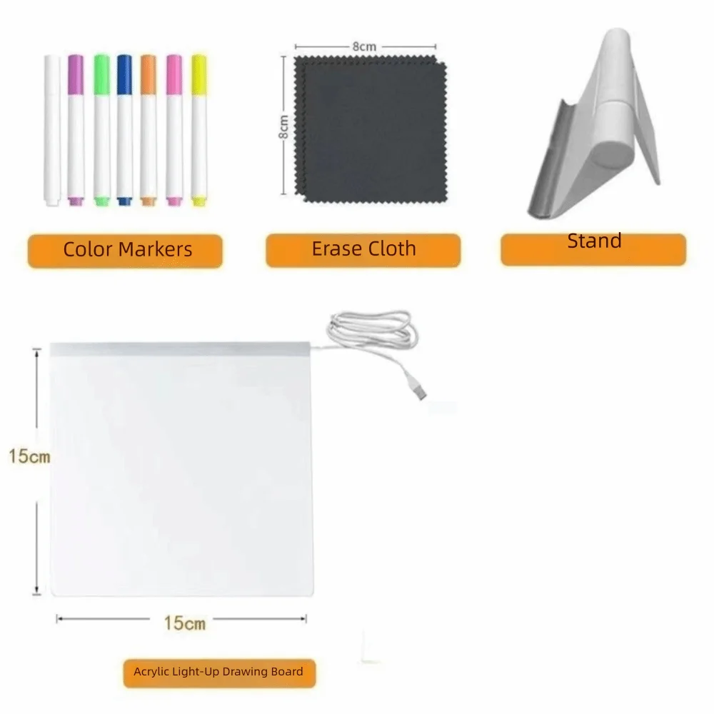 LED Note Board with Night Light & 7 Color Pens β DIY Acrylic Message & Drawing Board for Kids and Gifts