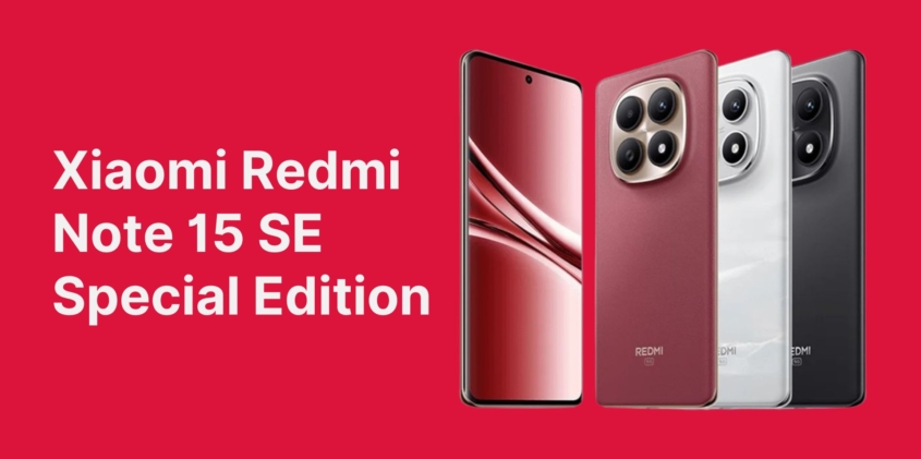 Redmi Note 15 SE Special Edition smartphone design showing curved AMOLED display and dual camera setup